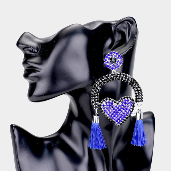 Royal Blue Fringe Earrings