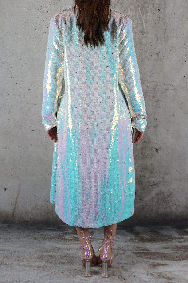 Sequined Duster Jacket  Duster jacket, New years eve dresses, Bohemian glam