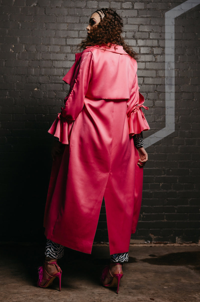 Coming In Hot Pink Trench Coat